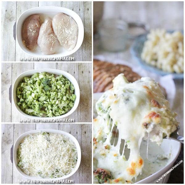 Broccoli Alfredo Chicken Bake Recipe: Easy + Delicious = Perfect dinner!! Only one dish and a few ingredients and you come out with a hot fresh super delicious dinner. This Easy Broccoli Alfredo Chicken Bake Recipe is perfect when you are looking for easy weeknight dinner ideas. Add this to your weekly meal plan!