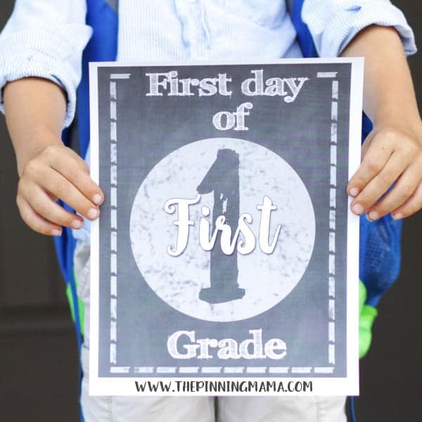 Free Printable First Day of School Signs Pre K - 12th Grade - DOWNLOAD FREE