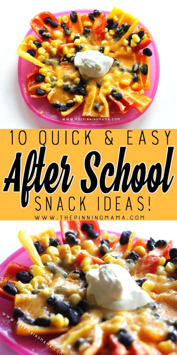Mini Pepper Nachos - 10 Quick and Easy After School Snack Ideas for Kids. You can literally make all of these in only 5 minutes!!
