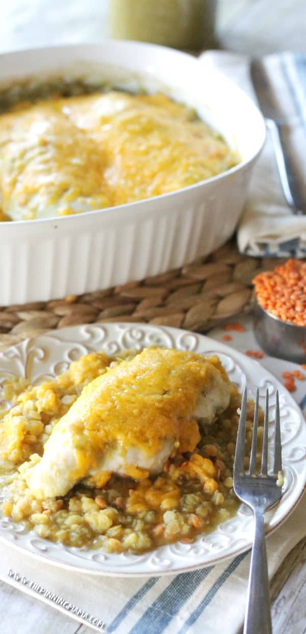 Salsa Verde Chicken Bake Recipe is the perfect dinner idea for busy week nights. It is packed with protein and fiber and it is naturally gluten free!!