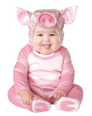 10+ Cutest Halloween Costumes for Baby Girl : Lil' Piggy | www.thepinningmama.com