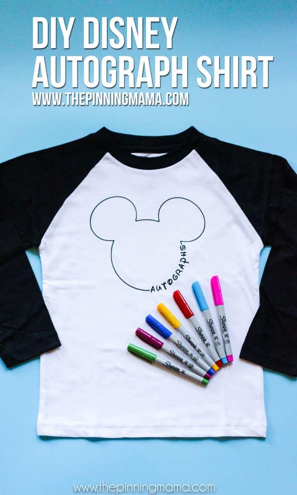 DIY Disney Autograph Shirt - Such an easy Silhouette craft idea! Totally doing this for our next trip to Disney World! My kids will absolutely LOVE it!!