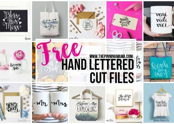 Free Hand Lettered Cut FIles for your Silhouette CAMEO or Cricut cutting machine! So many craft ideas for these cute cut files!