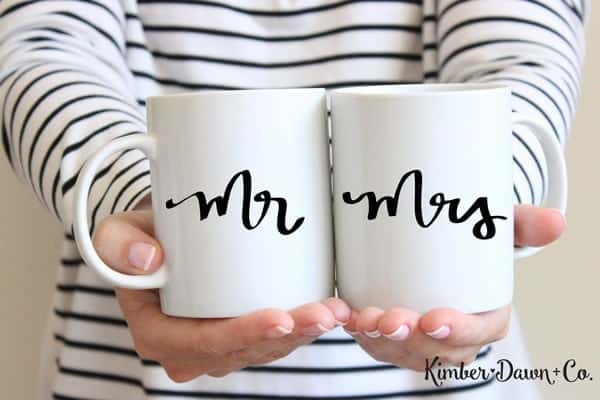 Mr + Mrs - Free Cut File for Silhouette CAMEO + Cricut crafts