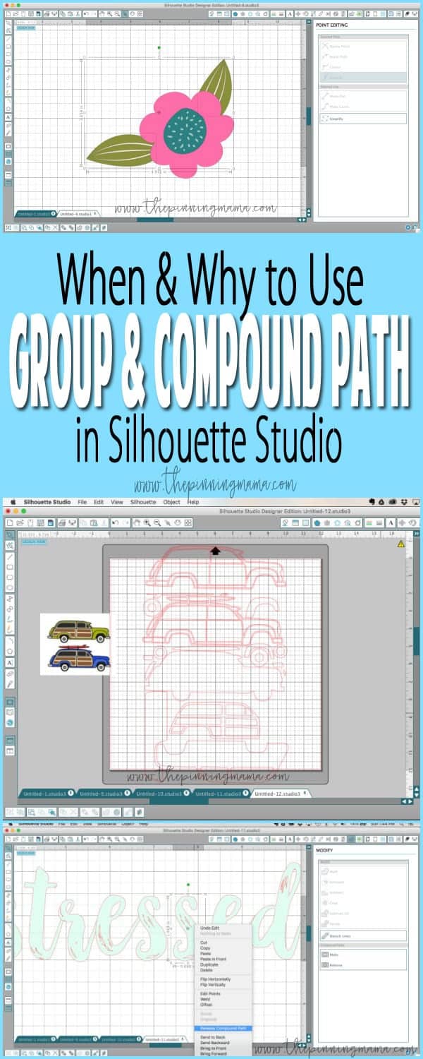 When, Where & How to use GROUP & COMPOUND PATH in Silhouette Studio for creating crafts with your Silhouette CAMEO.