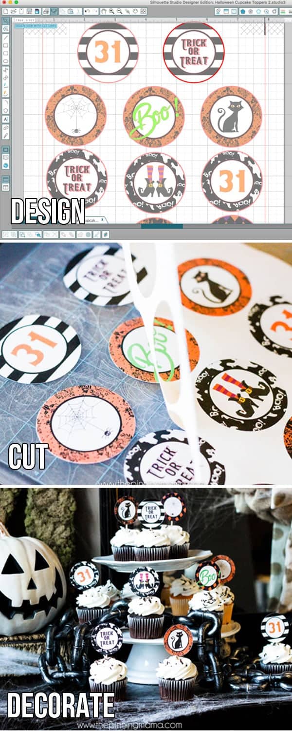 Make the Cutest cupcakes EVER with this free cupcake topper template! Customize it for any theme or holiday! Great for projects with Silhouette CAMEO
