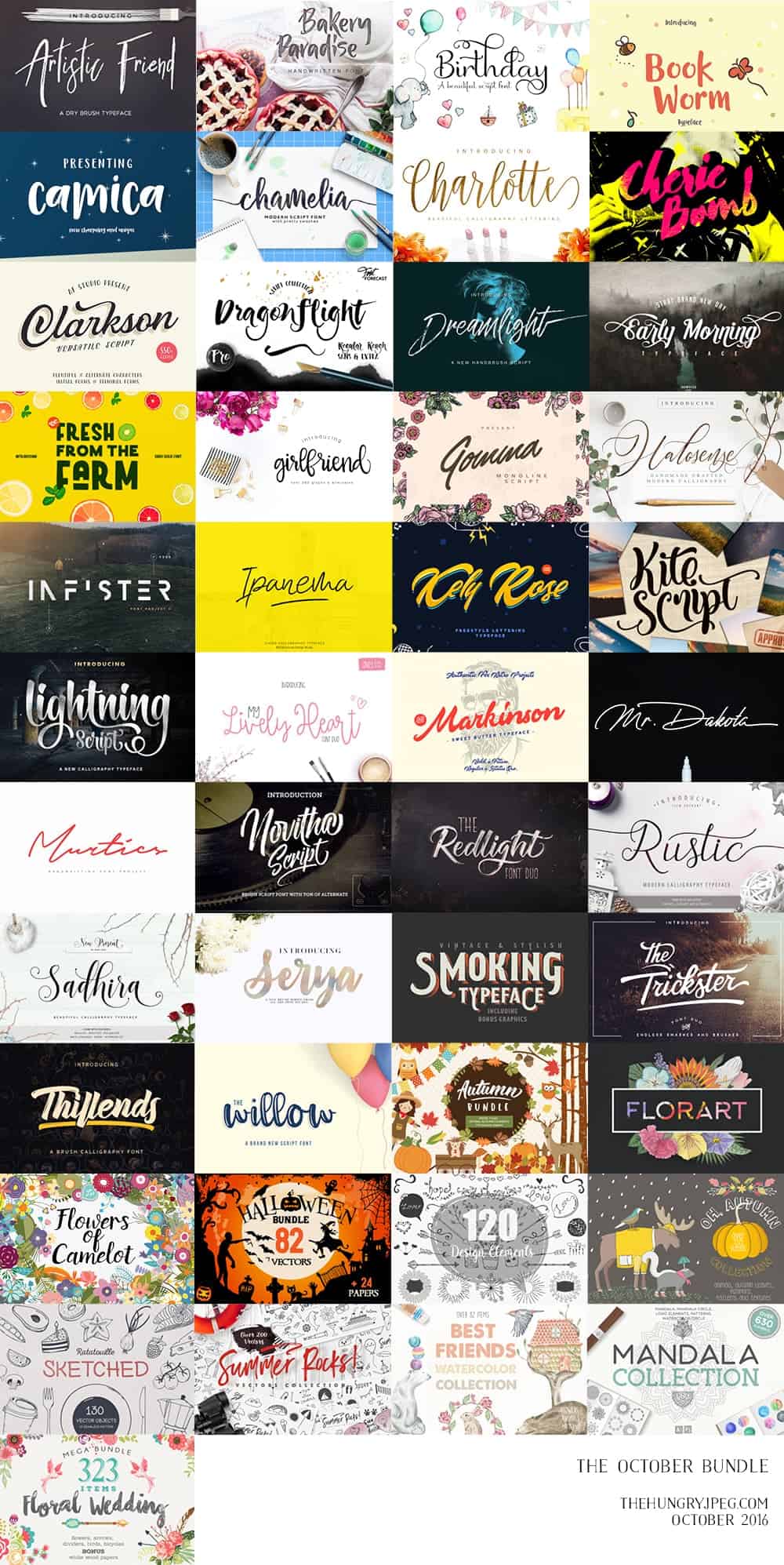 October font and graphic bundle
