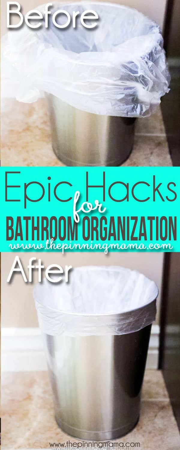 5 Bathroom Hacks to Keep Organized! These are so simple and super smart! Includes organizing ideas for make up, flat irons, hair spray and products, toilet paper, bath toys and more!