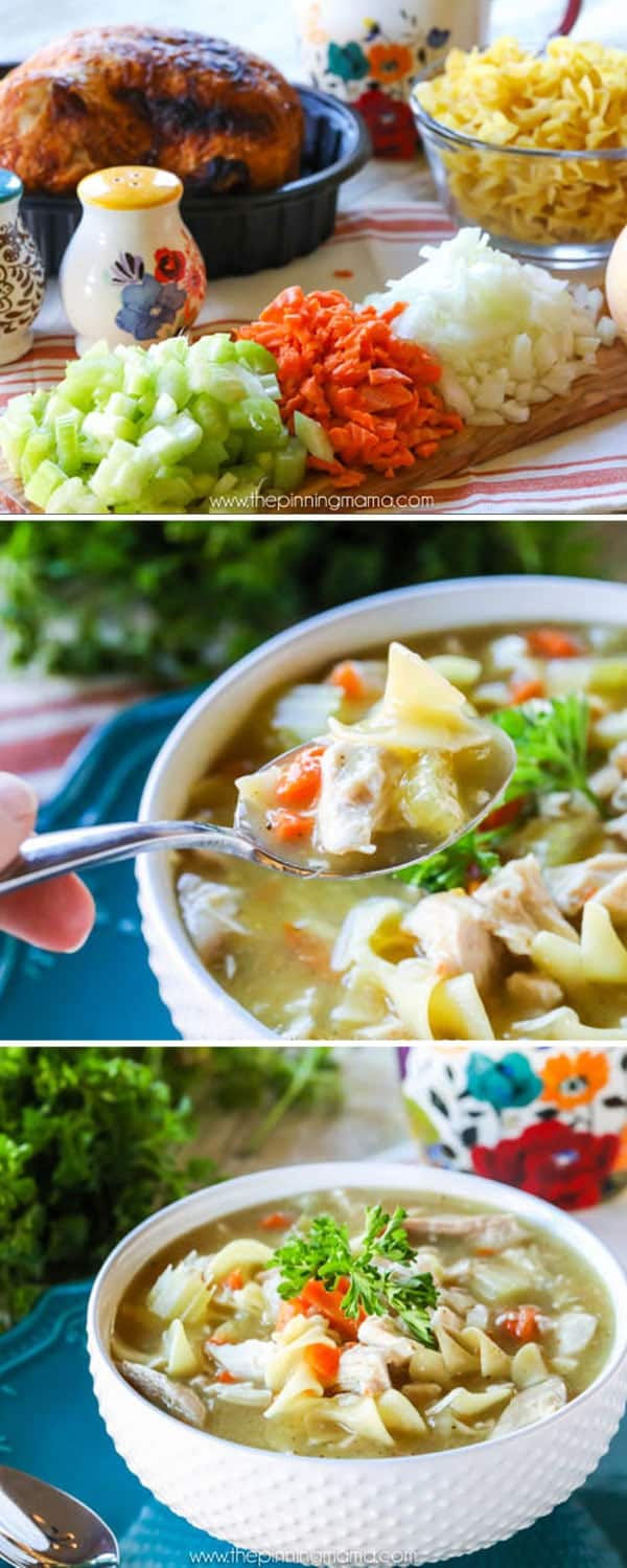 Seriously the BEST homemade chicken noodle soup you will ever have. You never knew it was so easy to make soup this good and it is even pretty healthy!