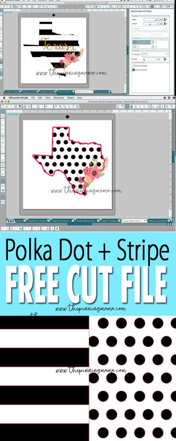 Free black & white polka dot and black and white stripe cut files for Silhouette CAMEO crafts! So many ideas of what you can use this for!