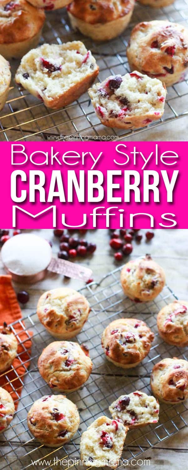 We HAVE to make these fresh cranberry muffins every Thanksgiving. Absolutely the best way to eat cranberries. Sweet, soft, with a little tang. YUM!