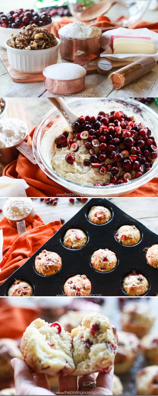 Fresh Cranberry Muffin Recipe - These are TO DIE FOR! Perfect for Thanksgiving day breakfast or to serve with dinner. Everyone will rave and ask for the recipe for these!