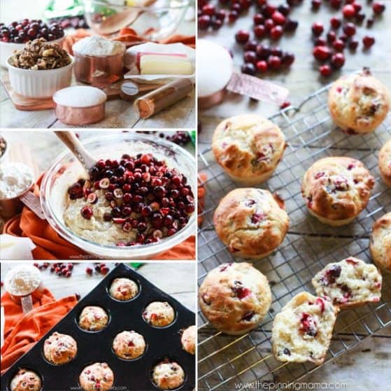 We HAVE to make these fresh cranberry muffins every Thanksgiving. Absolutely the best way to eat cranberries. Sweet, soft, with a little tang. YUM!