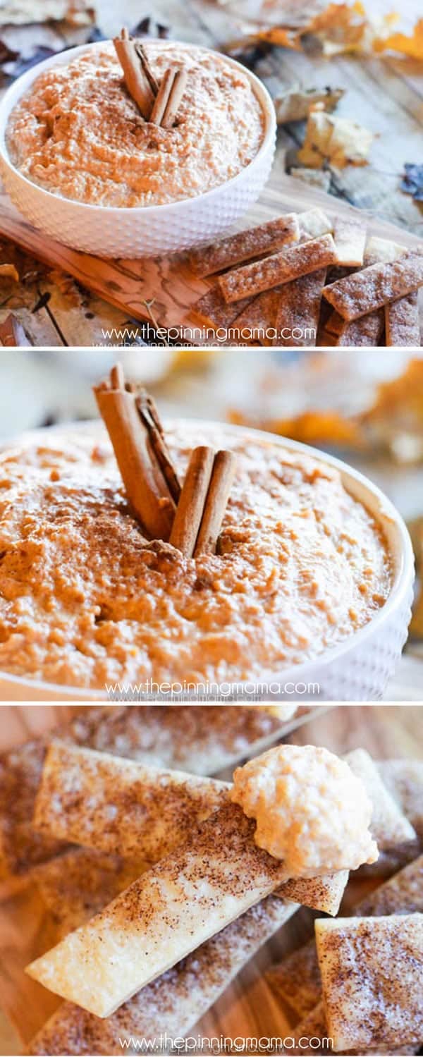 Pumpkin Pie Dip recipe - this is perfect to bring instead of pie for people to snack on all day or use leftover pie to make something new and yummy!