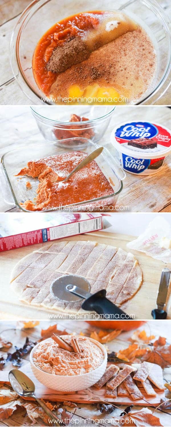 My Husband's FAVORITE! Pumpkin Pie Dip recipe - this is perfect to bring instead of pie for people to snack on all day or use leftover pie to make something new and yummy!