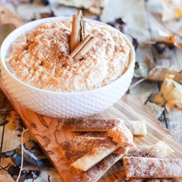 Pumpkin Pie Dip recipe - this is perfect to bring instead of pie for people to snack on all day or use leftover pie to make something new and yummy!