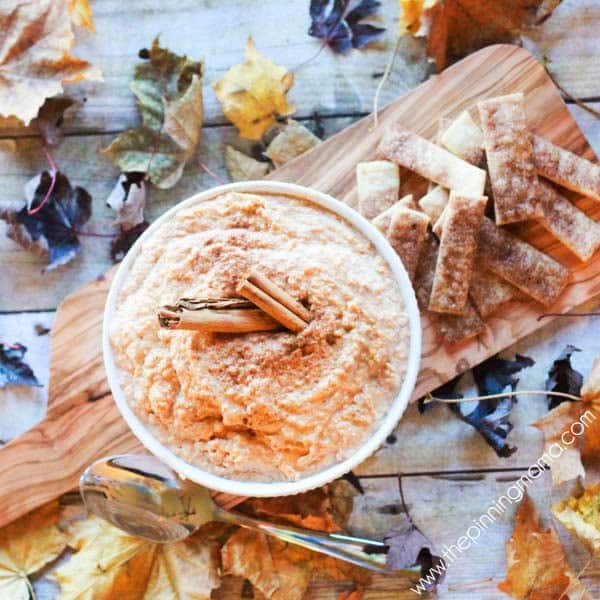 Pumpkin Pie Dip recipe - this is perfect to bring instead of pie for people to snack on all day or use leftover pie to make something new and yummy!