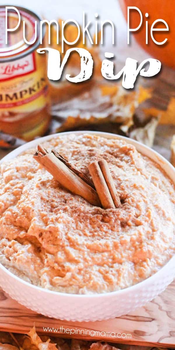 Pumpkin Pie Dip recipe - this is perfect to bring instead of pie for people to snack on all day or use leftover pie to make something new and yummy!