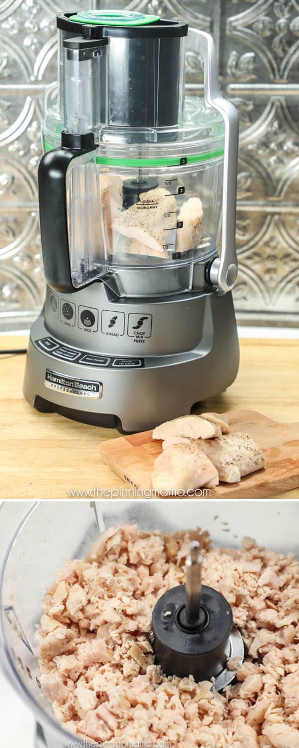The Hamilton Beach Pro Food Processor makes chopping chicken so fast and easy!