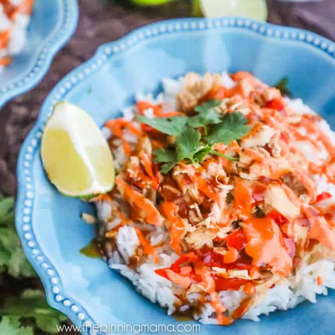 MUST MAKE!! Crock Pot Asian Chicken Recipe - serve these topped with teriyaki sauce and spicy mayo for a delicious and easy weeknight dinner!