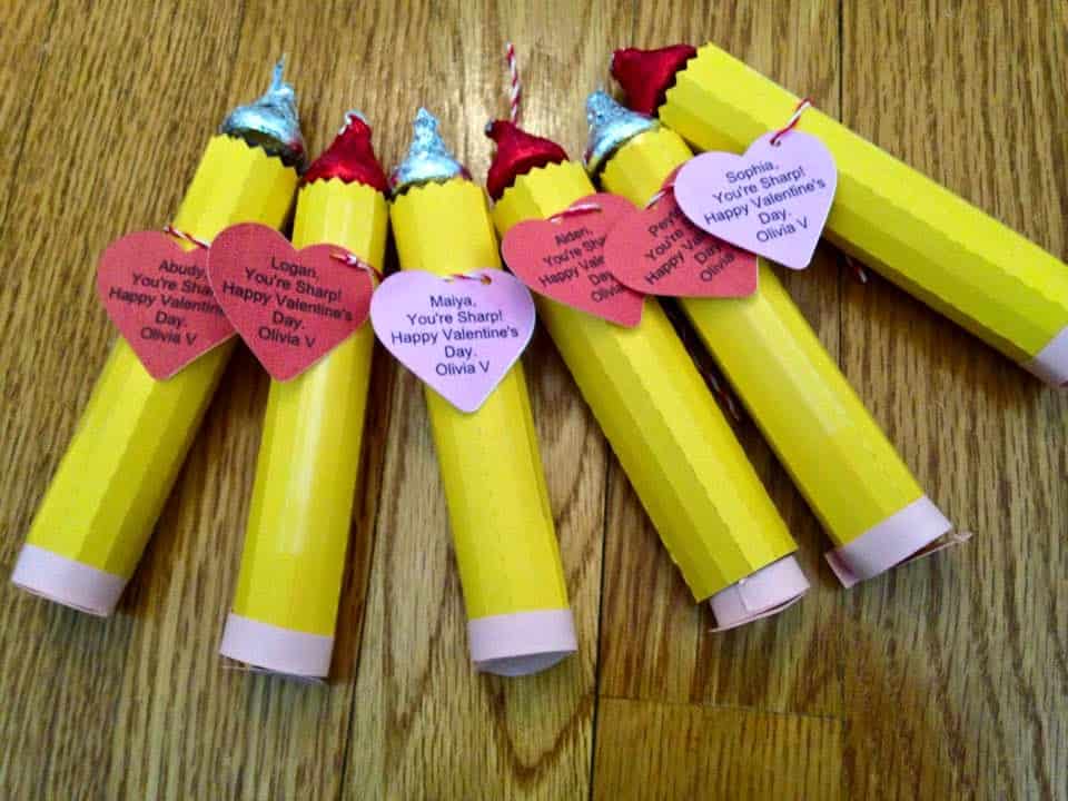 Cute Class Valentines - Free Pencil Cut File