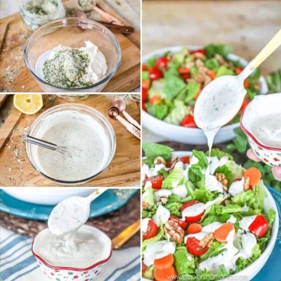 Easy to make Homemade Ranch Dressing Recipe - So crazy good and dairy free, gluten free, paleo, and whole30 compliant. Perfect for a salad or just dipping sauce!
