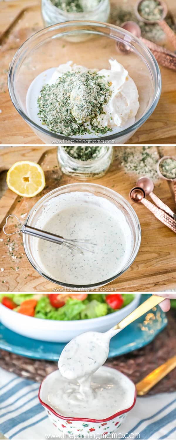 Easy to make Homemade Ranch Dressing Recipe - So crazy good and dairy free, gluten free, paleo, and whole30 compliant. Perfect for a salad or just dipping sauce!