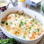 Green Chili Chicken Bake Recipe- Creamy, delicious, one dish quick and easy dinner recipe