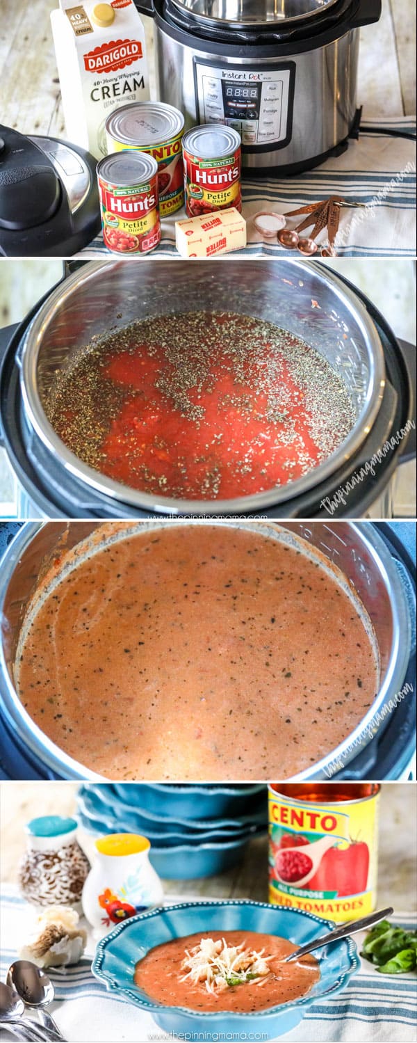 This is AMAZING! Instant Pot Creamy Tomato Soup- Just a few ingredients and a few minutes to this easy soup recipe! Makes a great winter lunch or dinner!