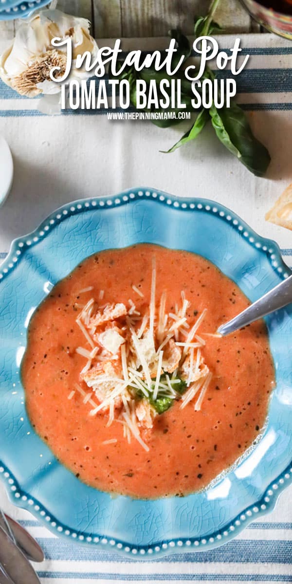 This is AMAZING! Instant Pot Creamy Tomato Soup- Just a few ingredients and a few minutes to this easy soup recipe! Makes a great winter lunch or dinner!