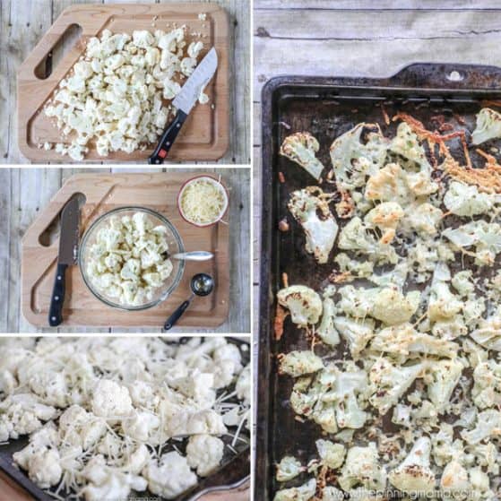 Easy Oven Roasted Parmesan Ranch Cauliflower is a simple side dish that is low carb, and quick to make!