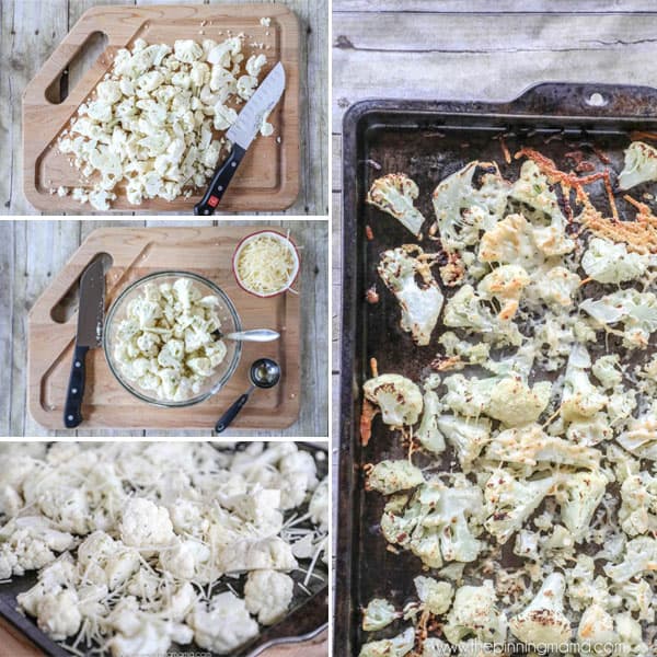 Easy Oven Roasted Parmesan Ranch Cauliflower is a simple side dish that is low carb, and quick to make!