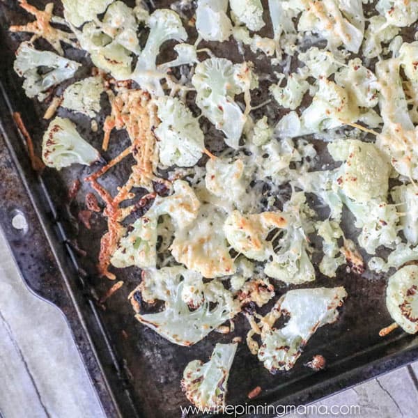 Easy Oven Roasted Parmesan Ranch Cauliflower is a simple side dish that is low carb, and quick to make!