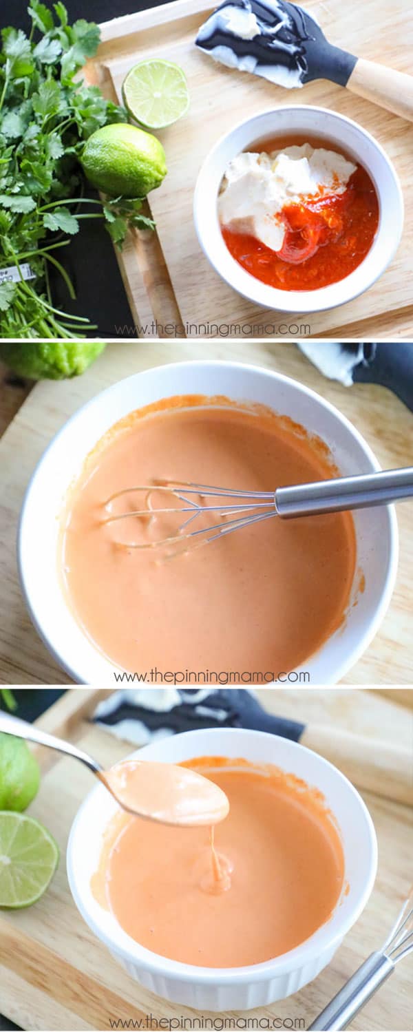 This spicy mayo is the perfect compliment to many asian dishes or even dipping french fries! It combines the zesty flavor of sriracha and lime with the creaminess of mayo for the perfect dipping sauce!