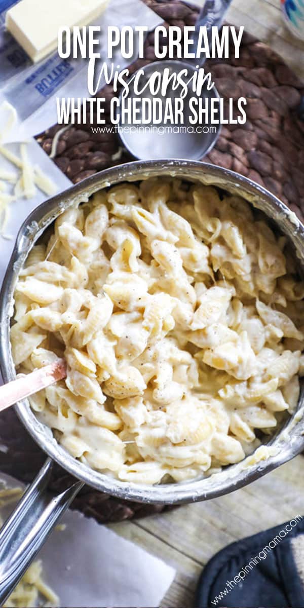 One pot creamy shells and cheese recipe - this is the easiest mac and cheese you will ever make!