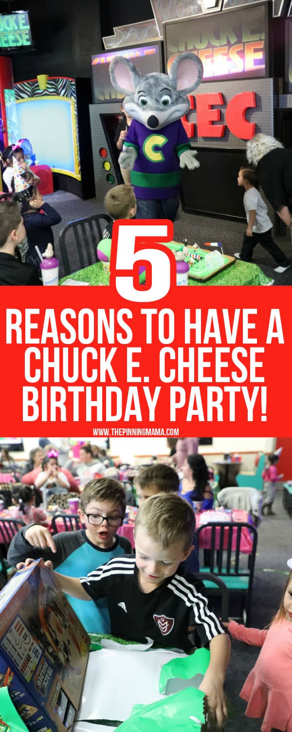 5 GREAT reasons to have a birthday party at Chuck E Cheese!
