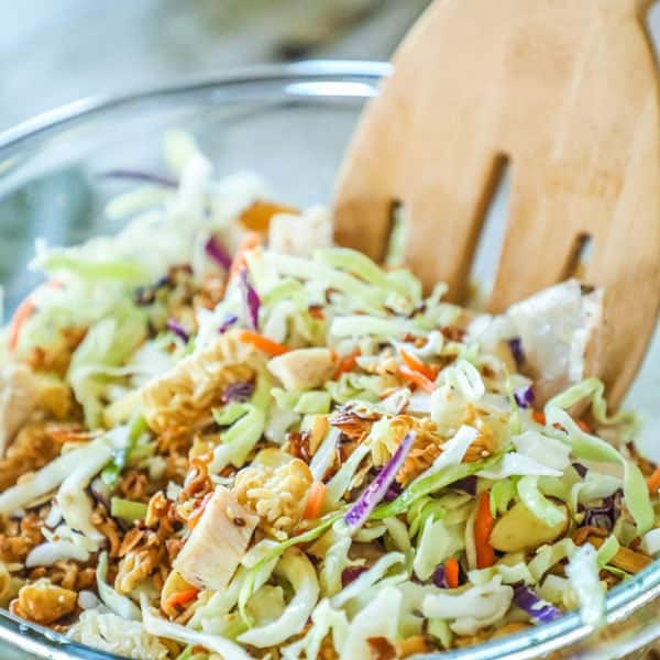 Mixing Chopped Chicken Salad Recipe