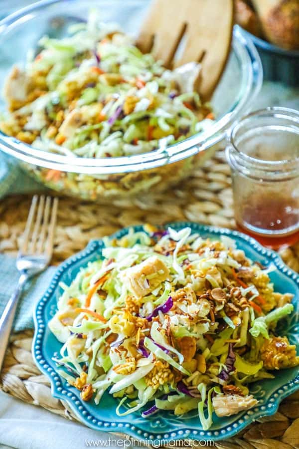 Asian Chopped Chicken Salad Recipe on Plate