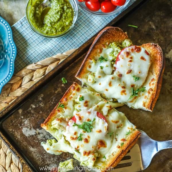Baked Chicken Caprese Sub recipe on pan