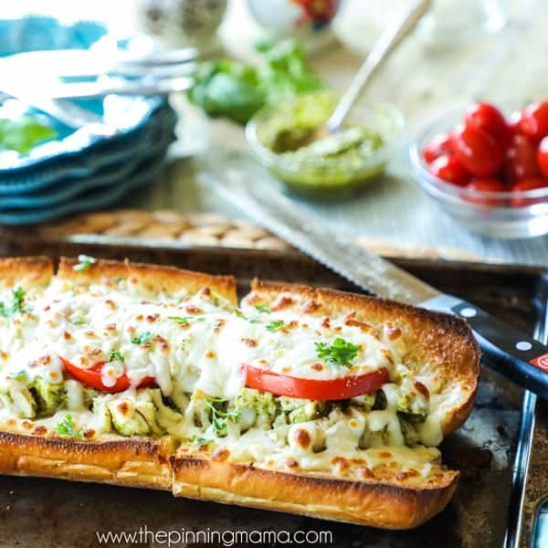 Baked Chicken Caprese Sub recipe out of oven