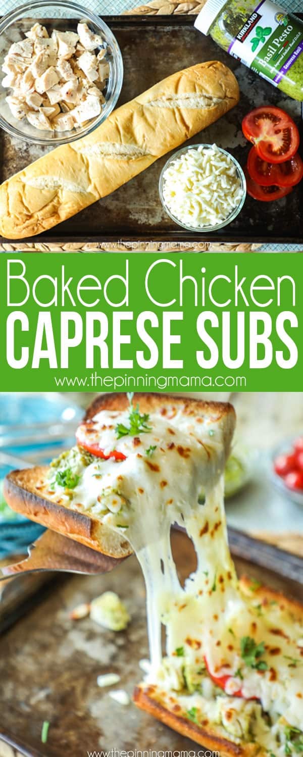 Baked Chicken Caprese Sub recipe Ingredients