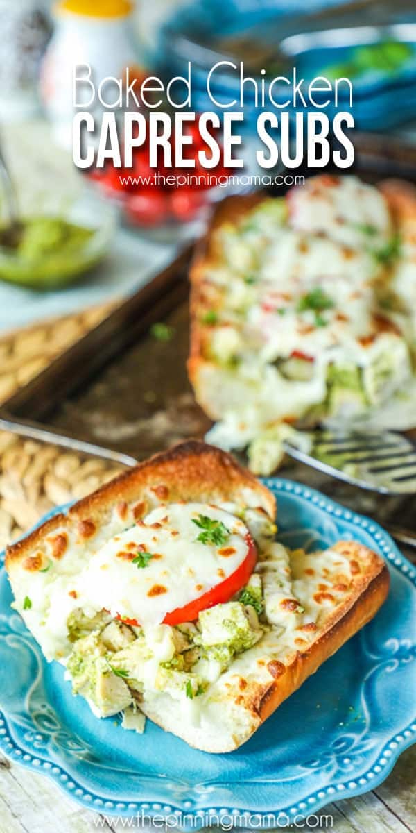 Baked Chicken Caprese Sub recipe ready to eat