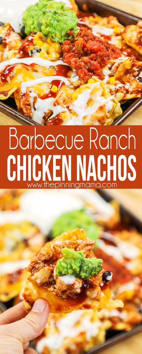 Barbecue Ranch Chicken Nachos on Sheet Pan