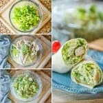 Pesto Chicken Caesar Lunch Wraps step by step