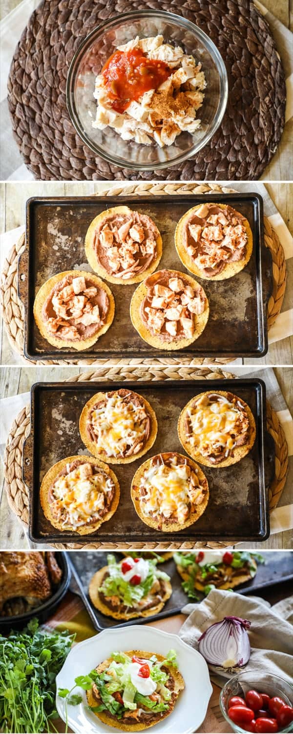Baked Chicken Tostadas step by step recipe