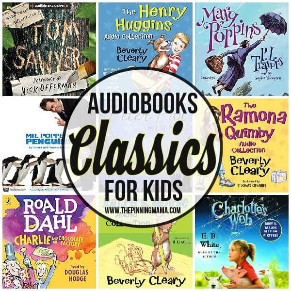 collage of classic audio books for kids