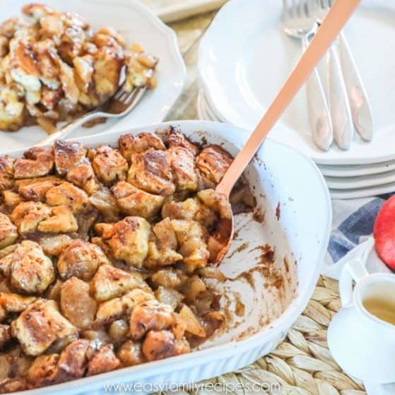 Apple Cinnamon Breakfast Casserole served