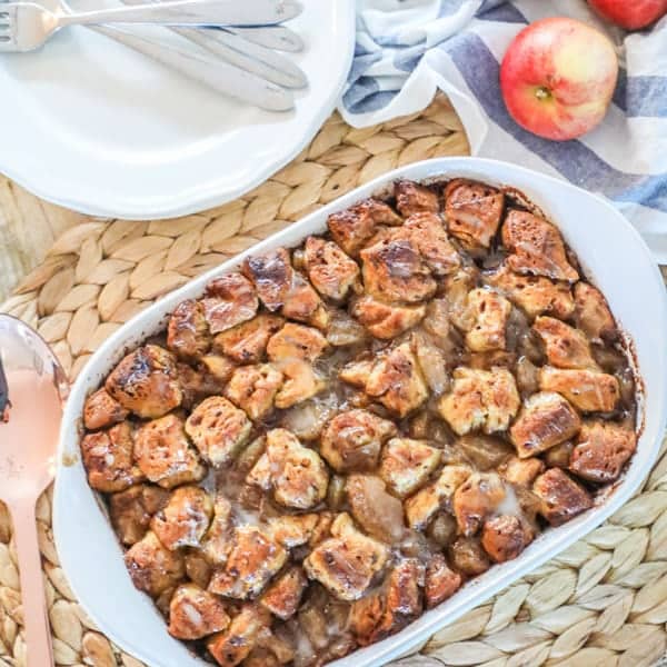 Apple Breakfast casserole with glaze