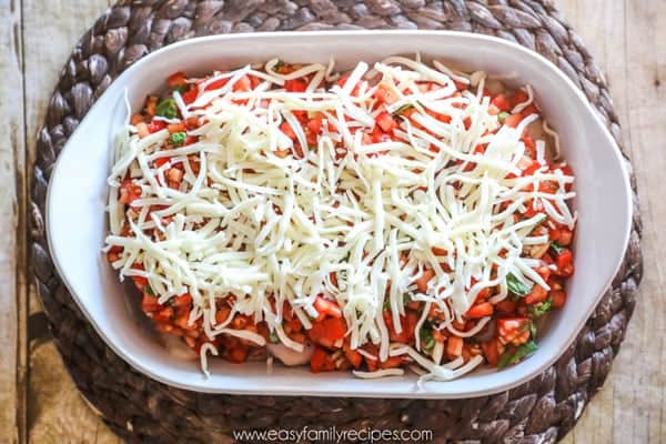 Top Bruschetta Chicken Bake with Cheese