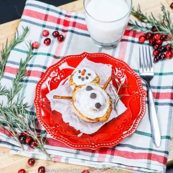 Winter Kids breakfast- Cinnamon Roll Snowman!